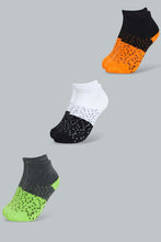 تنزيل الصورة على معرض الصور، Redtag-Assorted-3-Pack-Ankle-Speckled-Socks-Ankle-Socks-Boys-2 to 8 Years

