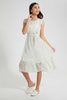 Redtag-White/Yellow-Floral-Dress-Dresses-Senior-Girls-9 to 14 Years