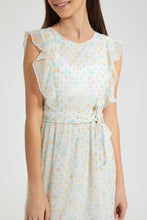 تنزيل الصورة على معرض الصور، Redtag-White/Yellow-Floral-Dress-Dresses-Senior-Girls-9 to 14 Years
