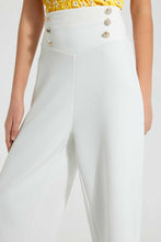 تنزيل الصورة على معرض الصور، Redtag-White-Highwaist-Culottes-With-Front-Buttons-Cargo-Pants-Senior-Girls-9 to 14 Years
