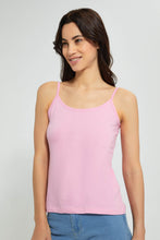 Load image into Gallery viewer, Redtag-Fuchsia-Tank-Top-With-Lace-Vests-Women&#39;s-
