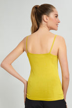 Load image into Gallery viewer, Redtag-Yellow-Tank-Top-With-Lace-Vests-Women&#39;s-
