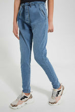 Load image into Gallery viewer, Redtag-Lt-Wash-Paperbagwaist-Jean-Jeans-Regular-Fit-Senior-Girls-9 to 14 Years
