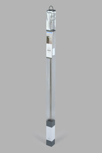 Silver Finish Extendable Single Curtain Rod With Crystal Finial