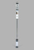 Silver Finish Extendable Single Curtain Rod With Crystal Finial