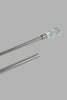 Silver Finish Extendable Single Curtain Rod With Crystal Finial