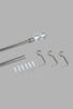 Silver Finish Extendable Single Curtain Rod With Crystal Finial