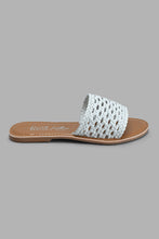 Load image into Gallery viewer, Redtag-White-Weave-Mule-Casual-Sandals-Women&#39;s-
