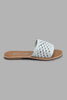 Redtag-White-Weave-Mule-Casual-Sandals-Women's-