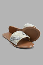 Load image into Gallery viewer, Redtag-Ivory-Embellished-Mule-Casual-Sandals-Women&#39;s-
