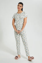 Load image into Gallery viewer, Redtag-Off-White-Printed-Pyjama-Set-Colour:Cream,-Filter:Women&#39;s-Clothing,-New-In,-New-In-Women,-Non-Sale,-S22B,-Section:Women,-Women-Pyjama-Sets-Women&#39;s-

