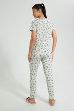Load image into Gallery viewer, Redtag-Off-White-Printed-Pyjama-Set-Colour:Cream,-Filter:Women&#39;s-Clothing,-New-In,-New-In-Women,-Non-Sale,-S22B,-Section:Women,-Women-Pyjama-Sets-Women&#39;s-
