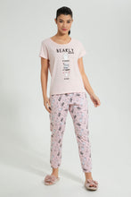 Load image into Gallery viewer, Redtag-Peach-Bearly-Printed-Pyjama-Set-Colour:Pink,-Filter:Women&#39;s-Clothing,-New-In,-New-In-Women,-Non-Sale,-S22B,-Section:Women,-Women-Pyjama-Sets-Women&#39;s-
