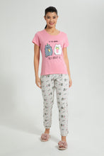 Load image into Gallery viewer, Redtag-Blush-Printed-Pyjama-Set-Colour:Pink,-Filter:Women&#39;s-Clothing,-New-In,-New-In-Women,-Non-Sale,-S22B,-Section:Women,-Women-Pyjama-Sets-Women&#39;s-
