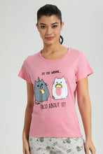 Load image into Gallery viewer, Redtag-Blush-Printed-Pyjama-Set-Colour:Pink,-Filter:Women&#39;s-Clothing,-New-In,-New-In-Women,-Non-Sale,-S22B,-Section:Women,-Women-Pyjama-Sets-Women&#39;s-
