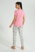 Load image into Gallery viewer, Redtag-Blush-Printed-Pyjama-Set-Colour:Pink,-Filter:Women&#39;s-Clothing,-New-In,-New-In-Women,-Non-Sale,-S22B,-Section:Women,-Women-Pyjama-Sets-Women&#39;s-
