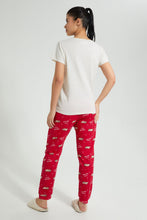 Load image into Gallery viewer, Redtag-Ecru-Melange-Printed-Pyjama-Set-Colour:Ecru,-Filter:Women&#39;s-Clothing,-New-In,-New-In-Women,-Non-Sale,-S22B,-Section:Women,-Women-Pyjama-Sets-Women&#39;s-
