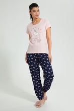 Load image into Gallery viewer, Redtag-Pale-Pink-Printed-Pyjama-Set-Colour:Pink,-Filter:Women&#39;s-Clothing,-New-In,-New-In-Women,-Non-Sale,-S22B,-Section:Women,-Women-Pyjama-Sets-Women&#39;s-
