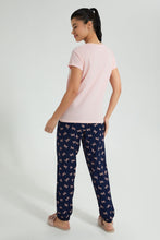 Load image into Gallery viewer, Redtag-Pale-Pink-Printed-Pyjama-Set-Colour:Pink,-Filter:Women&#39;s-Clothing,-New-In,-New-In-Women,-Non-Sale,-S22B,-Section:Women,-Women-Pyjama-Sets-Women&#39;s-
