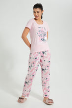 Load image into Gallery viewer, Redtag-Pink-Printed-Pyjama-Set-Colour:Pink,-Filter:Women&#39;s-Clothing,-New-In,-New-In-Women,-Non-Sale,-S22B,-Section:Women,-Women-Pyjama-Sets-Women&#39;s-
