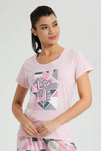 Load image into Gallery viewer, Redtag-Pink-Printed-Pyjama-Set-Colour:Pink,-Filter:Women&#39;s-Clothing,-New-In,-New-In-Women,-Non-Sale,-S22B,-Section:Women,-Women-Pyjama-Sets-Women&#39;s-
