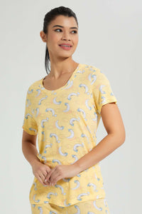 Redtag-Yellow-Allover-Printed-Pyjama-Set-Colour:Yellow,-Filter:Women's-Clothing,-New-In,-New-In-Women,-Non-Sale,-S22B,-Section:Women,-Women-Pyjama-Sets-Women's-