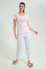 Redtag-Pink-Strong-Girls-Printed-Pyjama-Set-Colour:Pink,-Filter:Women's-Clothing,-New-In,-New-In-Women,-Non-Sale,-S22B,-Section:Women,-Women-Pyjama-Sets-Women's-