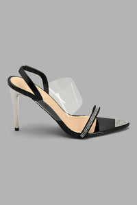 Redtag-Black-Patent-Diamante-Trim-Sandal-Mules-Women's-