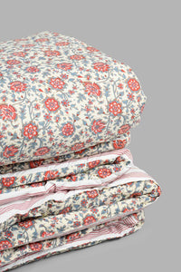 Redtag-Pink-Floral-Print-6-Piece-Comforter-Set-(Double-Size)-Comforters-Home-Bedroom-