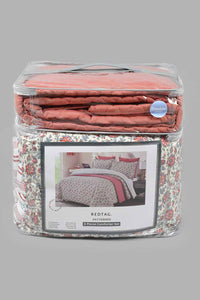 Redtag-Pink-Floral-Print-6-Piece-Comforter-Set-(Double-Size)-Comforters-Home-Bedroom-