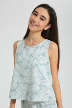 تنزيل الصورة على معرض الصور، Redtag-White/Green-Leaves-Print-Twofer-Jumpsuit-Dresses-Senior-Girls-9 to 14 Years
