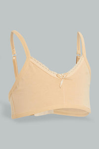 Redtag-Beige/White-Bra-(2Pack)-365,-Character,-Colour:Assorted,-ESS,-Filter:Senior-Girls-(9-to-14-Yrs),-GSR-Bras,-New-In,-New-In-GSR,-Non-Sale,-Section:Kidswear-Senior-Girls-9 to 14 Years