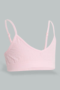 Redtag-White/Pink-Jacquard-Bra-(2Pack)-365,-Colour:Assorted,-Filter:Senior-Girls-(9-to-14-Yrs),-GSR-Bras,-New-In,-New-In-GSR,-Non-Sale,-Section:Kidswear-Senior-Girls-9 to 14 Years