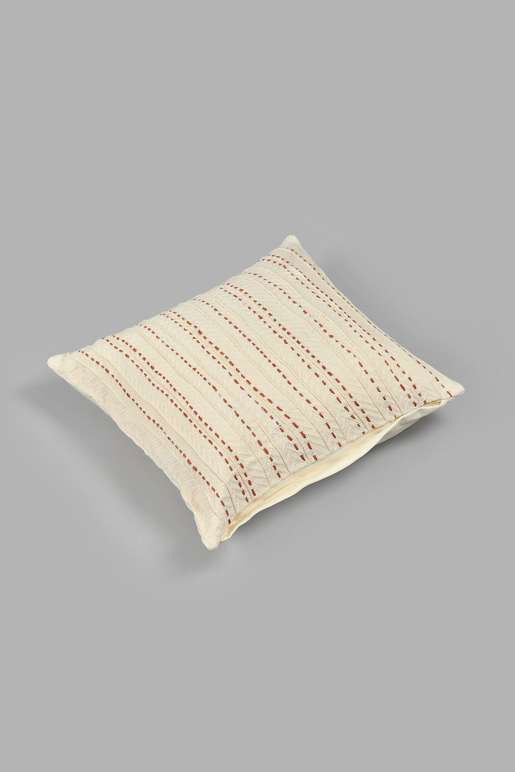 Redtag-Ivory-Dotted-Line-Embroidered-Cushion-Colour:Ivory,-Filter:Home-Bedroom,-HMW-BED-Cushions,-New-In,-New-In-HMW-BED,-Non-Sale,-S22A,-Section:Homewares-Home-Bedroom-