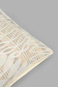 Redtag-Ivory-Leaf-Embroidered-Cushion-Colour:Ivory,-Filter:Home-Bedroom,-HMW-BED-Cushions,-New-In,-New-In-HMW-BED,-Non-Sale,-S22A,-Section:Homewares-Home-Bedroom-