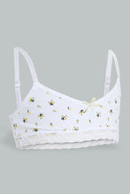 Load image into Gallery viewer, Redtag-White-Floral/Yellow-Bra-(2Pack)-365,-Character,-Colour:Assorted,-ESS,-Filter:Senior-Girls-(9-to-14-Yrs),-GSR-Bras,-New-In,-New-In-GSR,-Non-Sale,-Section:Kidswear-Senior-Girls-9 to 14 Years
