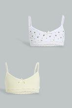 Load image into Gallery viewer, Redtag-White-Floral/Yellow-Bra-(2Pack)-365,-Character,-Colour:Assorted,-ESS,-Filter:Senior-Girls-(9-to-14-Yrs),-GSR-Bras,-New-In,-New-In-GSR,-Non-Sale,-Section:Kidswear-Senior-Girls-9 to 14 Years
