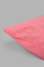 تنزيل الصورة على معرض الصور، Redtag-Pink-Dotted-Line-Embroidered-Cushion-Colour:Pink,-Filter:Home-Bedroom,-HMW-BED-Cushions,-New-In,-New-In-HMW-BED,-Non-Sale,-S22A,-Section:Homewares-Home-Bedroom-
