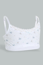 Load image into Gallery viewer, Redtag-White-Floral/Grey-Melange-Bra-(2Pack)-365,-Character,-Colour:Assorted,-ESS,-Filter:Senior-Girls-(9-to-14-Yrs),-GSR-Bras,-New-In,-New-In-GSR,-Non-Sale,-Section:Kidswear-Senior-Girls-9 to 14 Years
