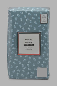 Redtag-Multicolour-King-Geometric-Print-Flat-Sheet-Set-(3-Piece)-365,-Category:Flat-Sheets,-Colour:Multicolour,-Filter:Home-Bedroom,-HMW-BED-Flat-Sheets,-New-In,-New-In-HMW-BED,-Non-Sale,-Section:Homewares-Home-Bedroom-