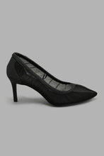 Load image into Gallery viewer, Redtag-Black-Lurex-Court-Court-Shoes-Women&#39;s-
