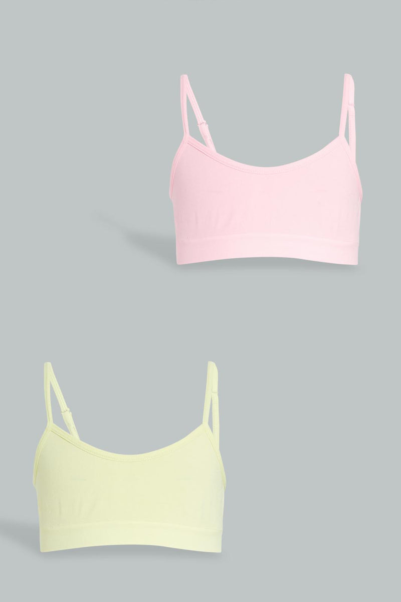 Redtag-Pink/Yellow-Bra-(2Pack)-365,-Colour:Assorted,-Filter:Senior-Girls-(9-to-14-Yrs),-GSR-Bras,-New-In,-New-In-GSR,-Non-Sale,-Section:Kidswear-Senior-Girls-9 to 14 Years