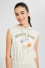 تنزيل الصورة على معرض الصور، Redtag-Grey-Melange-Space-Jam-Hooded-Top-Active-Tees-Senior-Girls-9 to 14 Years
