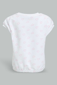 Redtag-White-Marie-Sweat-T-Shirt-All-Over-Prints-Infant-Girls-3 to 24 Months