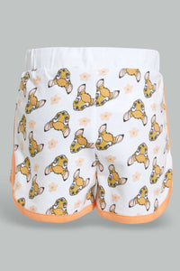 Redtag-White-Bambi-Aop-Short-Shorts-Infant-Girls-3 to 24 Months