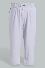 Load image into Gallery viewer, Redtag-Lilac-Knitted-Acid-Wash-Jegging-Trousers-Infant-Girls-3 to 24 Months
