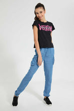 تنزيل الصورة على معرض الصور، Redtag-Denim-Cargo-Pocket-Jogger-Jeggings-Senior-Girls-9 to 14 Years
