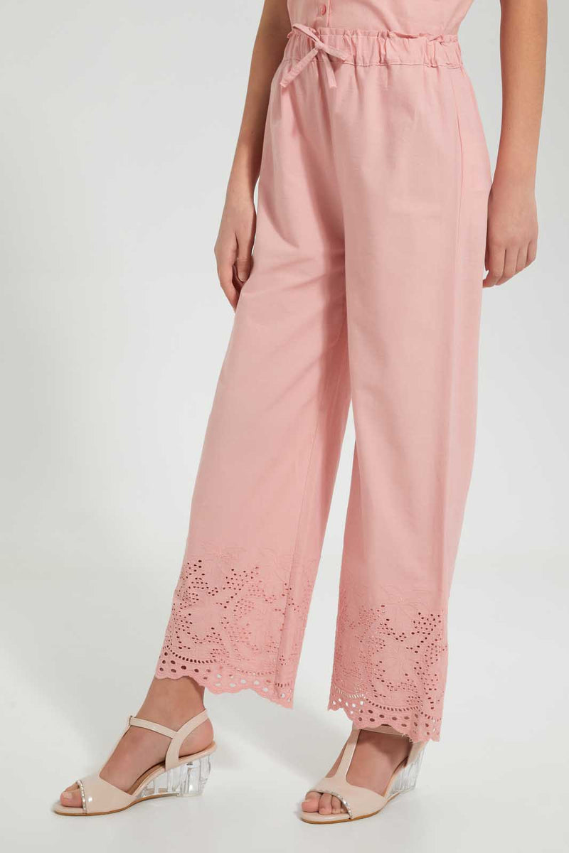 Redtag-Pink-Culottes-With-Chiffly-Hem-Cargo-Pants-Senior-Girls-9 to 14 Years