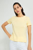 Redtag-Lemon-Plain-Short-Sleeve-Crew-Neck-T-Shirt-Active-Tees-Women's-