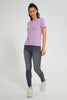 Redtag-Violet-Plain-Short--Sleeve-Crew-Neck--T-Shirt-Plain-Women's-